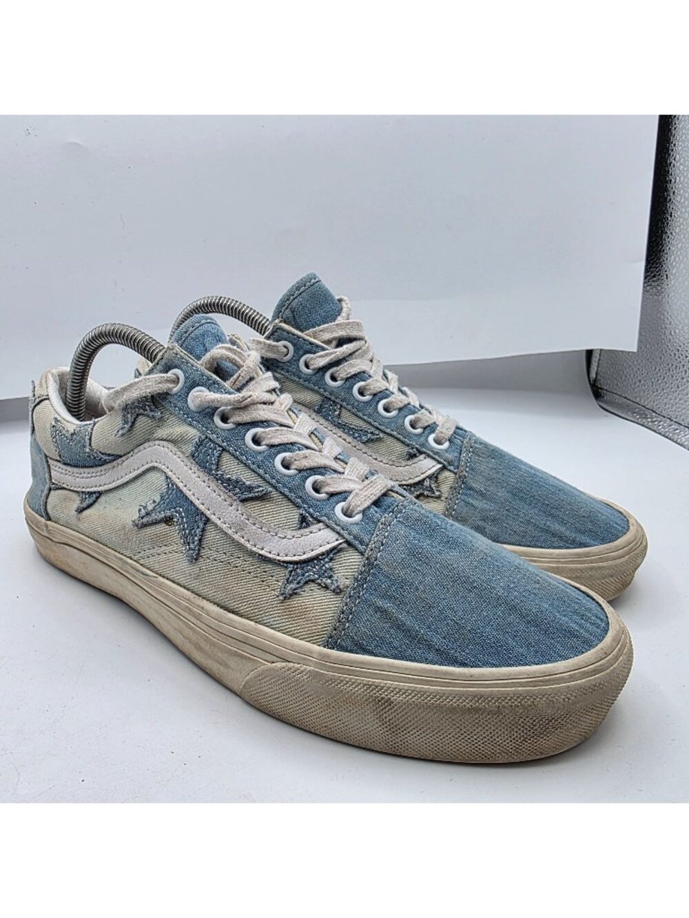 Vans Old Skool Starry Night Denim Womens Size 10 Blue Casual Skate Shoes